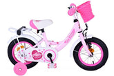 Roze Volare Ashley 12 inch meisjesfiets met handrem, terugtraprem en zijwieltjes
